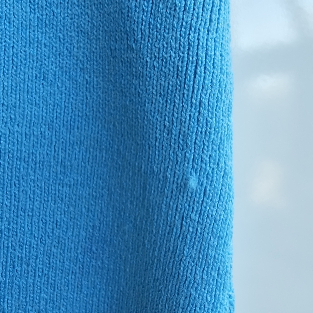 Vintage Y2k Turquoise Knit Top (Fits Small 16" P2p Tag L) Aqua Chain Grommet — image 5 of 8
